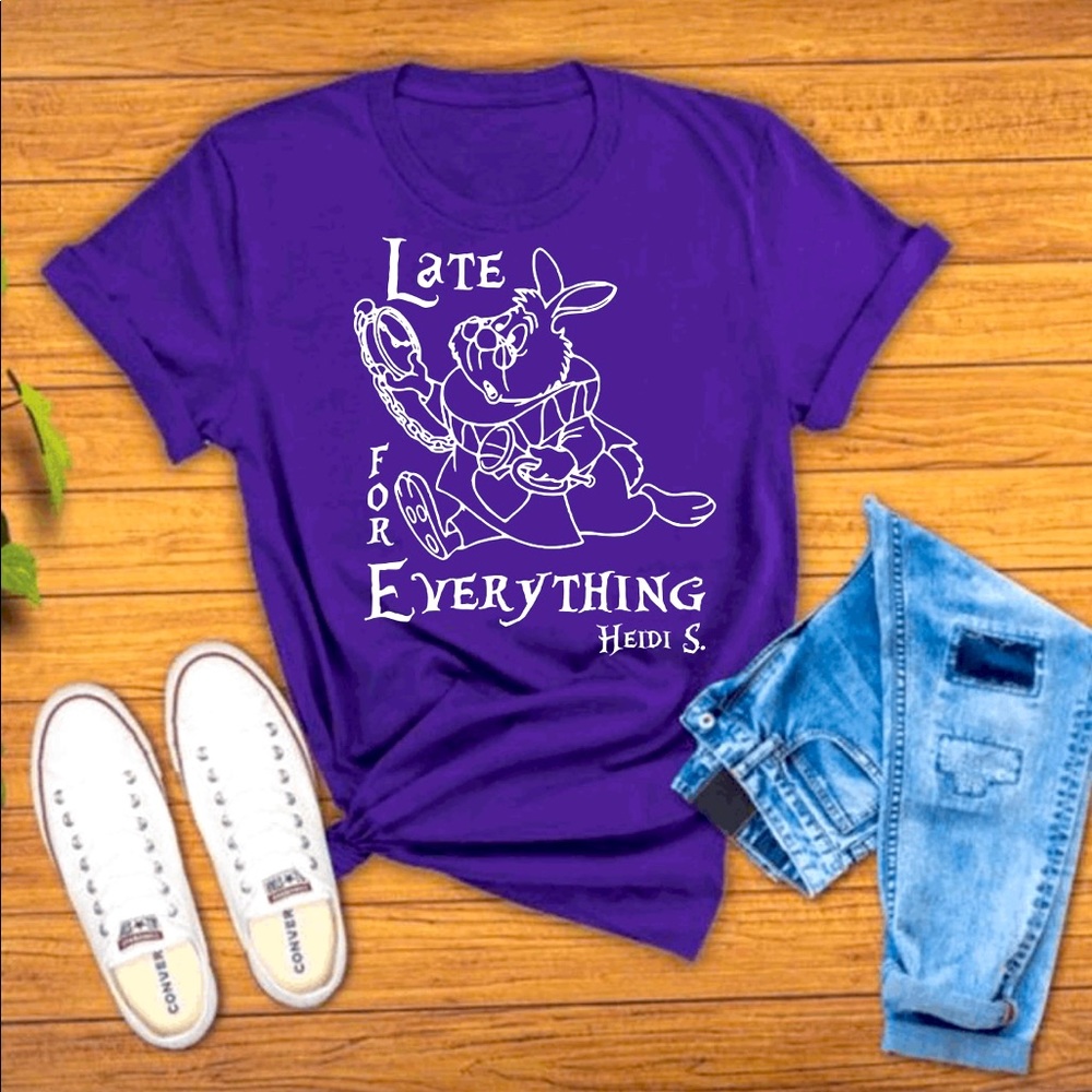 White rabbit Alice in wonderland t-shirt unisex